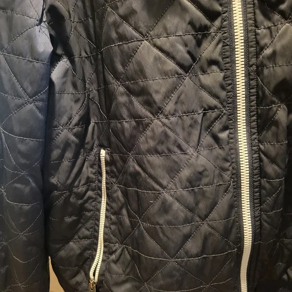 Guess Men's Water Resistant Quilted Bomber Full Zip Jacket Navy Blue Size XL - Picture 4 of 10